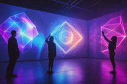 Installazione immersiva con LED wall e proiezioni artistiche interattive. Soluzione Digital Signage ed experience design di Esapix
