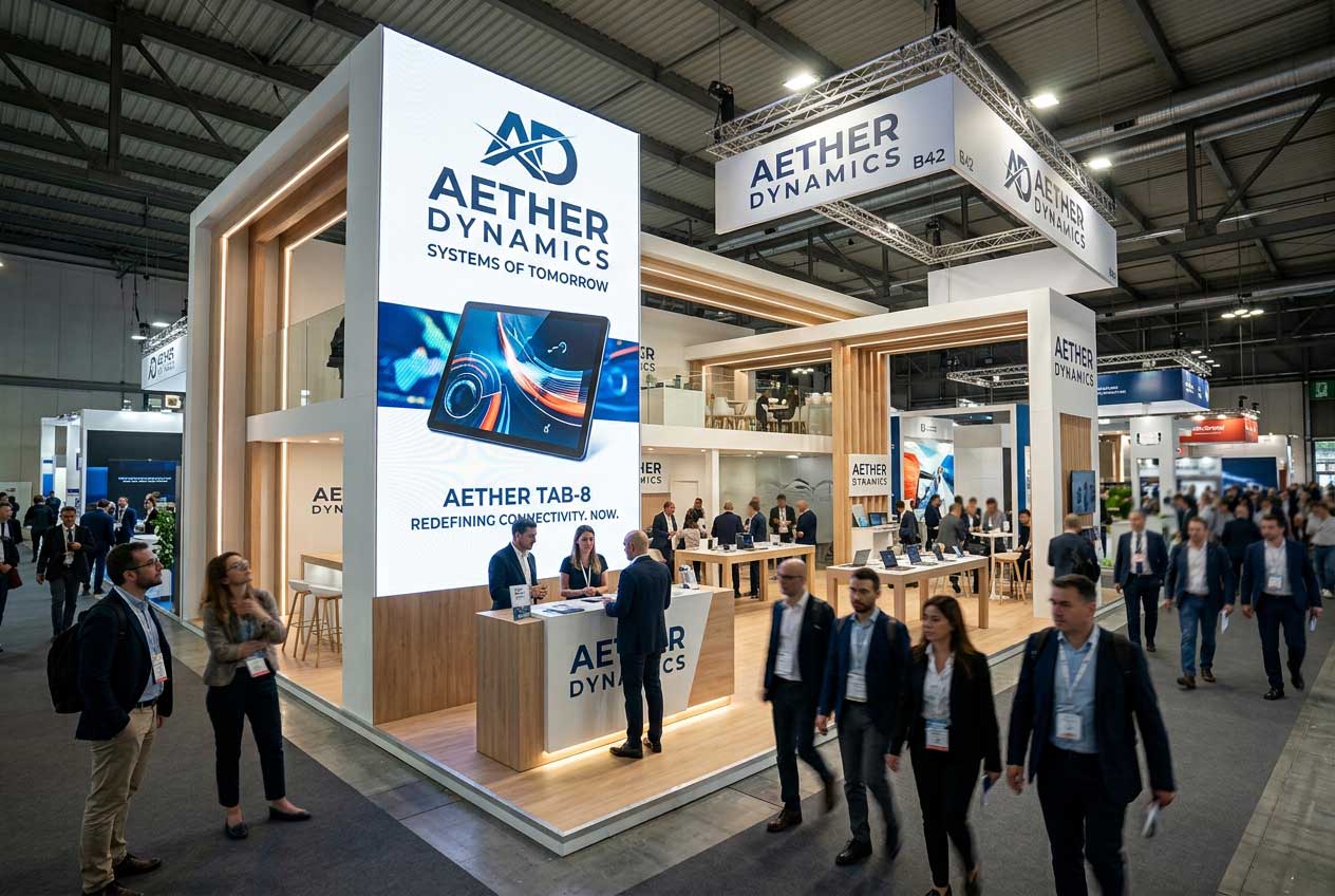 Stand fieristico con LED wall e contenuti brand dinamici